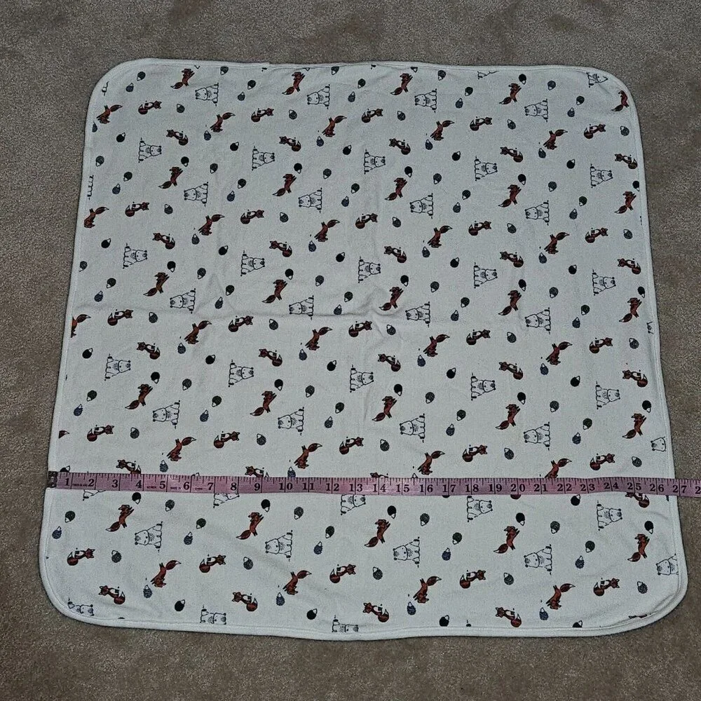 Woodland Animals 100% Cotton Baby Blanket Fox Bear Porcupine 27x28 Sears Kmart